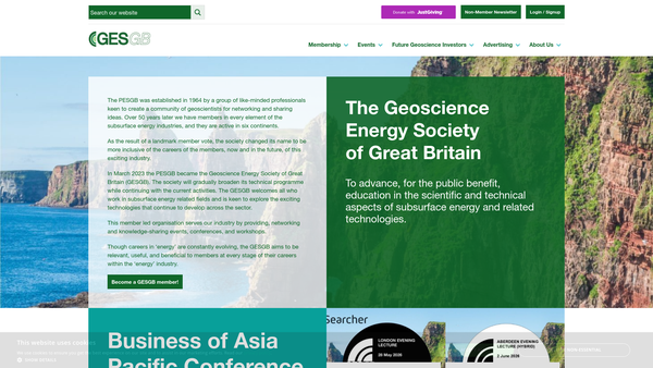 Screenshot of the Gesgb website