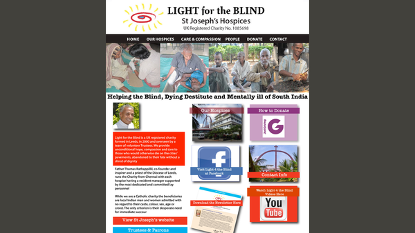 Screenshot of the Light For The Blind website