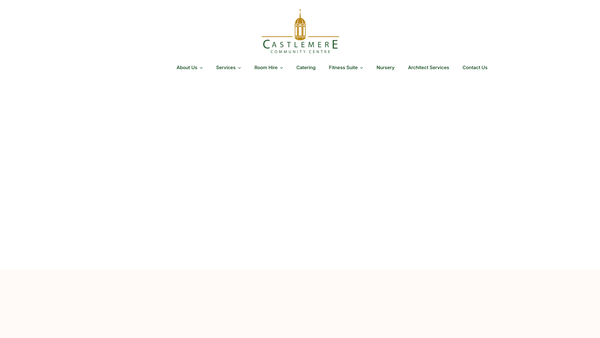 Screenshot of the Castlemere Community Centre website