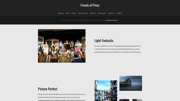 Screenshot of the The Friends Of Priory School website