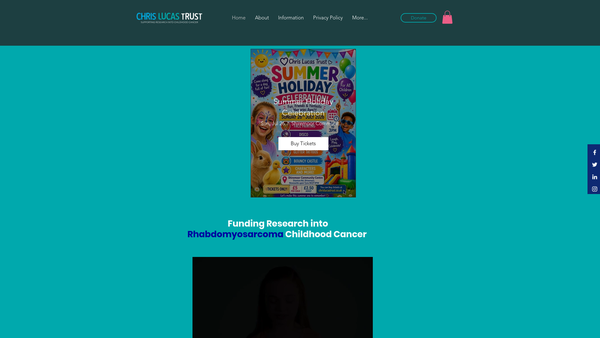 Screenshot of the Chris Lucas Trust website