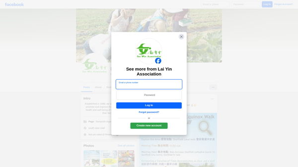 Screenshot of the Lai Yin Association website