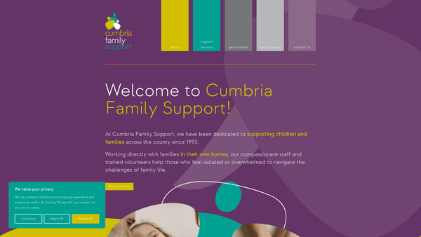 Screenshot of the Cumbria Family Support Ltd website