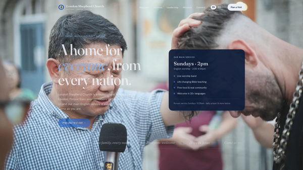Screenshot of the Brixton Full Gospel Church Trust website