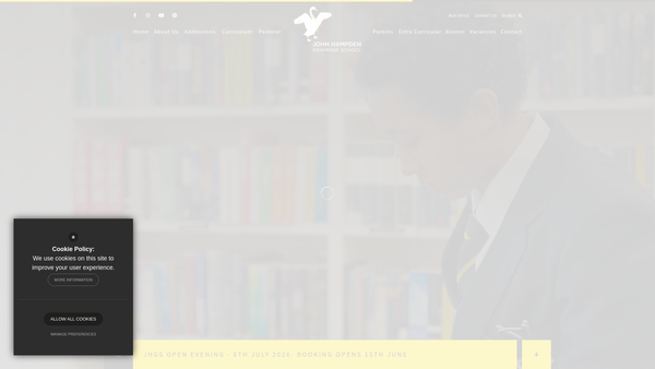 Screenshot of the John Hampden Grammar School Parents Association website