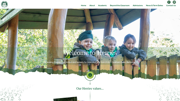 Screenshot of the Herries Educational Trust Limited website