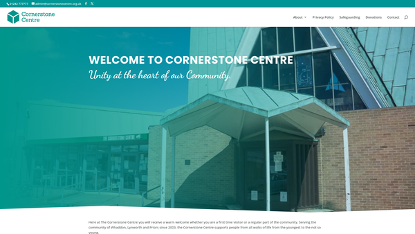 Screenshot of the St Michaels Cornerstone Trust website