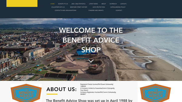 Screenshot of the Benefit Advice Shop website