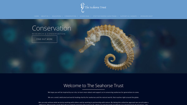 Screenshot of the The Seahorse Trust website