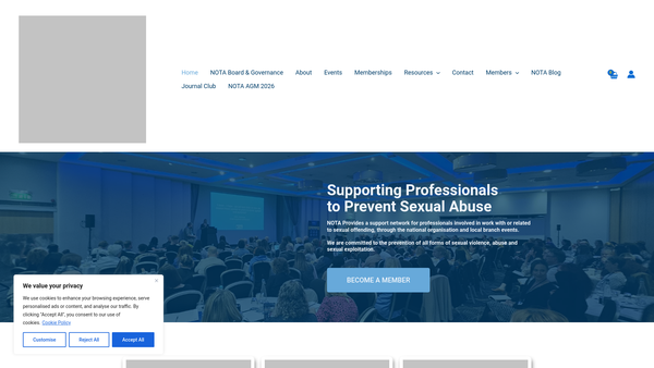 Screenshot of the The National Organisation For The Treatment Of Abuse website