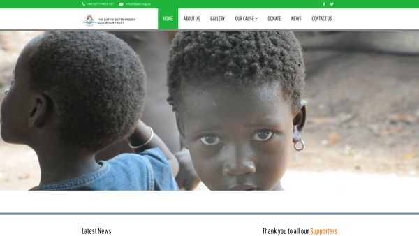 Screenshot of the The Lottie Betts-Priddy Education Trust website
