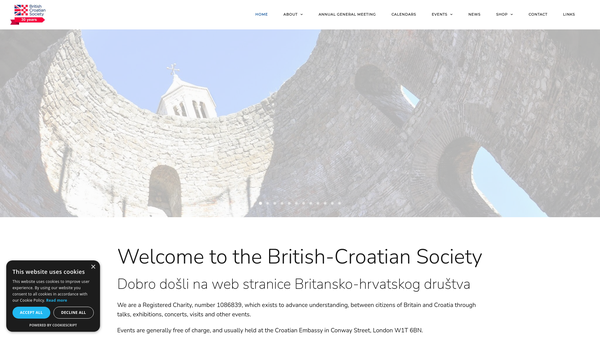 Screenshot of the The British Croatian Society website