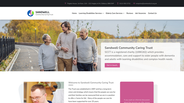 Screenshot of the The Sandwell Community Caring Trust website