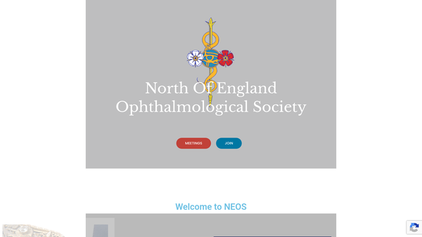 Screenshot of the The North Of England Ophthalmological Society website