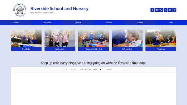 Screenshot of the Riverside Community Primary School Fund website
