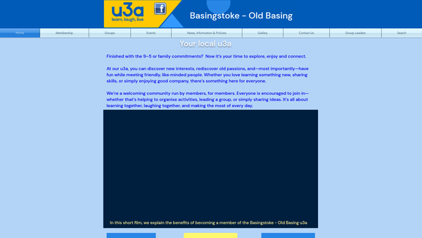 Screenshot of the Basingstoke- Old Basing U3A website