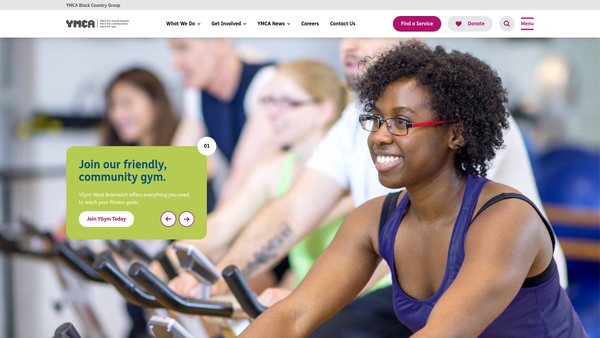 Screenshot of the YMCA Black Country Group website