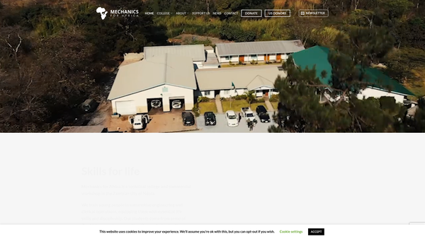 Screenshot of the Mechanics For Africa website