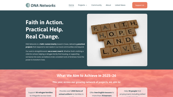 Screenshot of the Dynamic New Anglian Networks website