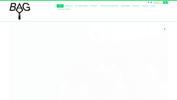 Screenshot of the Bexley Archaeological Group website