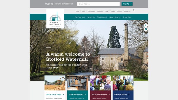 Screenshot of the Stotfold Mill Preservation Trust website