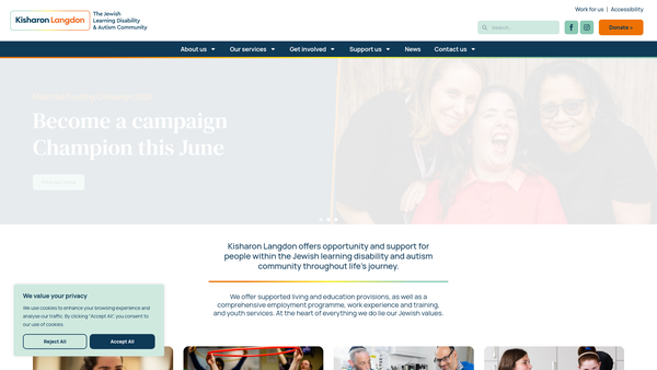 Screenshot of the Langdon Community website