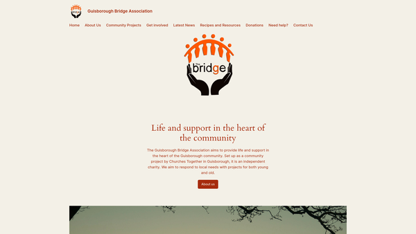 Screenshot of the The Guisborough Bridge Association website