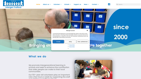 Screenshot of the Intergen-Trafford website