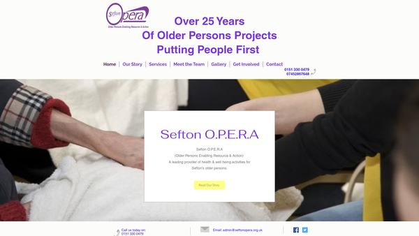 Screenshot of the Sefton O.p.e.r.a. website