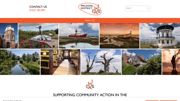 Screenshot of the Maldon And District Community Voluntary Service website