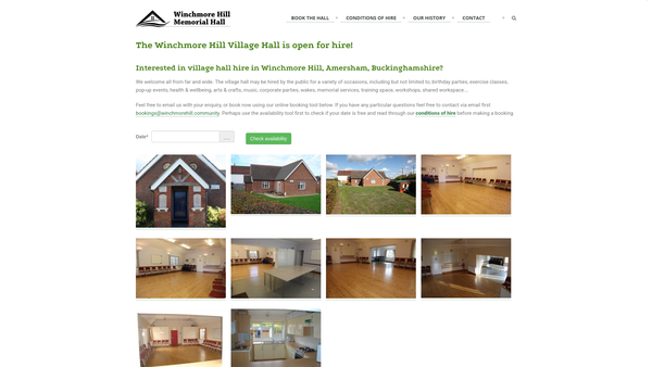 Screenshot of the Winchmore Hill Memorial Hall website