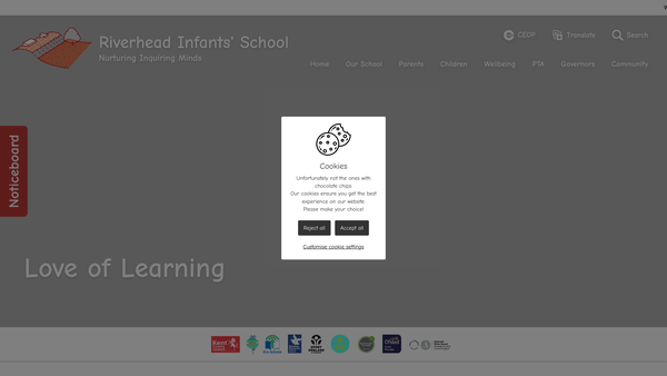 Screenshot of the Riverhead Infants' School Fund website