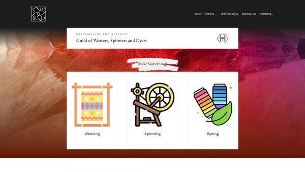 Screenshot of the The Hallamshire And District Guild Of Weavers Spinners And Dyers website