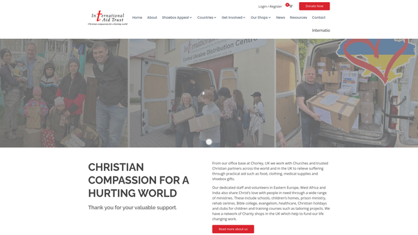Screenshot of the International Aid Trust website