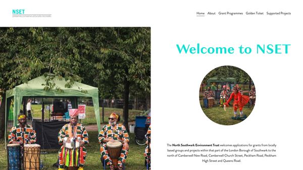 Screenshot of the North Southwark Environment Trust website