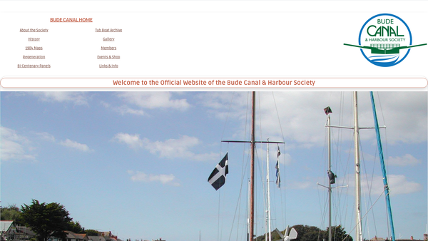 Screenshot of the Bude Canal And Harbour Society website