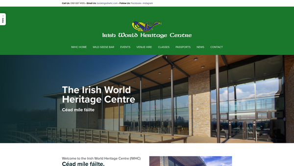 Screenshot of the Irish Diaspora Foundation website