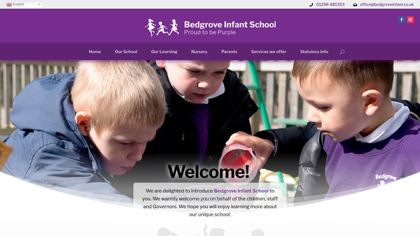 Screenshot of the Bedgrove Infant School Private Fund website