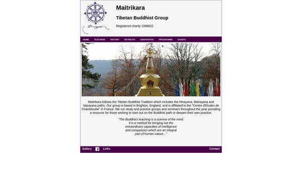 Screenshot of the Maitrikara website