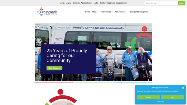 Screenshot of the Forest Of Dean Crossroads Caring For Carers website