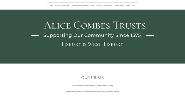 Screenshot of the The Alice Combes Newtown Trust website