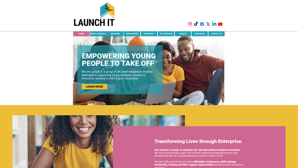 Screenshot of the Launch It Trust website