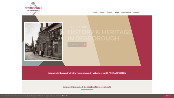 Screenshot of the Desborough Civic Society website