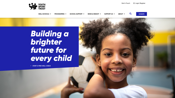 Screenshot of the Youth Sport Trust website