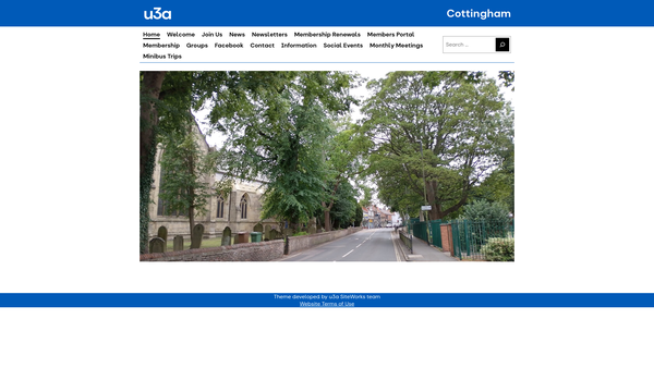 Screenshot of the The Cottingham U3A website
