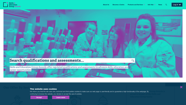 Screenshot of the Skills And Education Group Awards Limited website