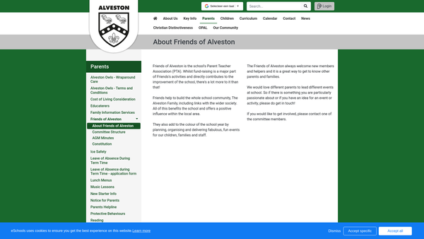 Screenshot of the The Friends Of Alveston C.E. Primary School website