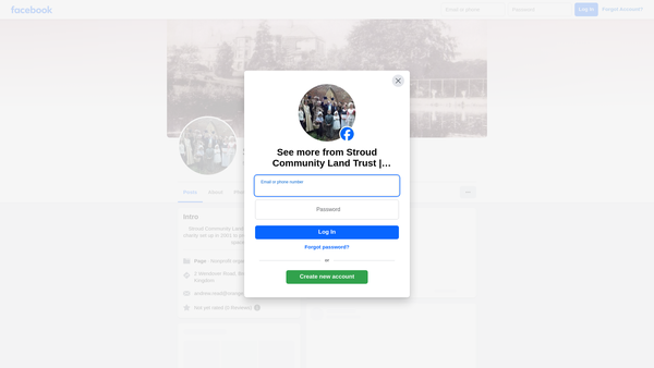 Screenshot of the Stroud Community Land Trust website