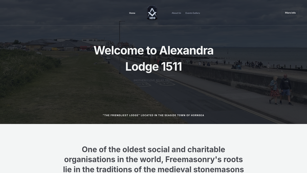 Screenshot of the Alexandra Lodge No. 1511 website