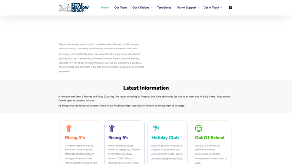 Screenshot of the Little Meadow Group website
